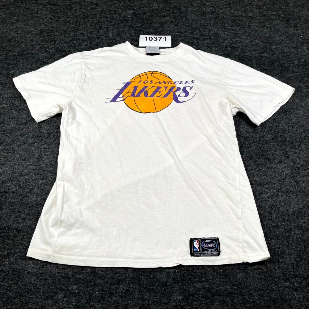 Vintage UNK Lakers T Shirt Mens Large White UNK Basketball NBA Cotton Crew Neck
